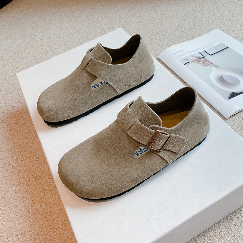 Women's & Men's All-inclusive Height Increasing Insole Cowhide Pumps Cork Sole Men's Shoes