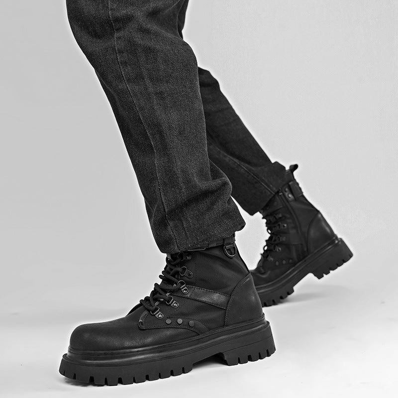 Women's & Men's Martin Autumn Retro British Style Black Worker Boots