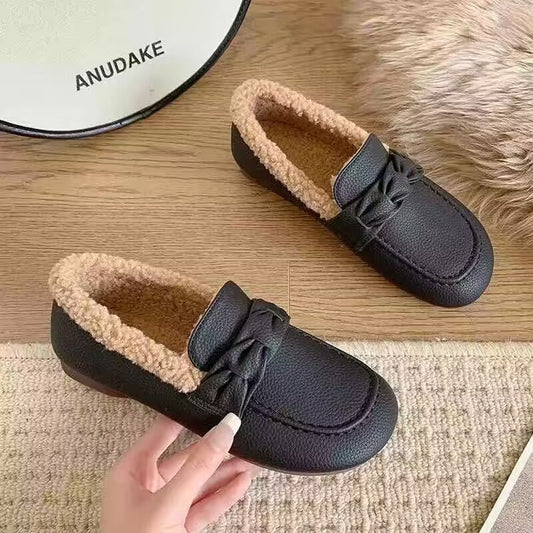 Women's Soft Bottom Surface Lamb Wool Fleece-lined Winter Casual Shoes