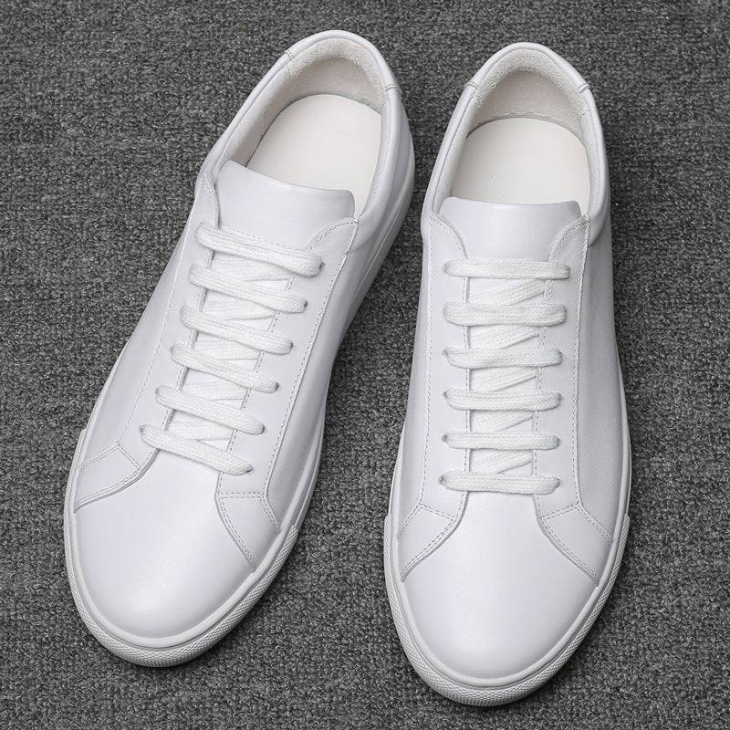 Men's Genuine Platform White Korean Fashion Casual Shoes