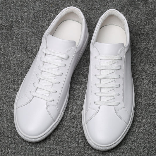 Men's Genuine Platform White Korean Fashion Casual Shoes