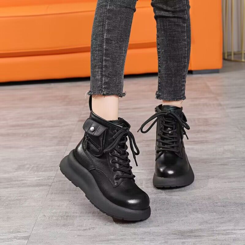 Women's Pure Wool Top Layer Cowhide Winter Boots