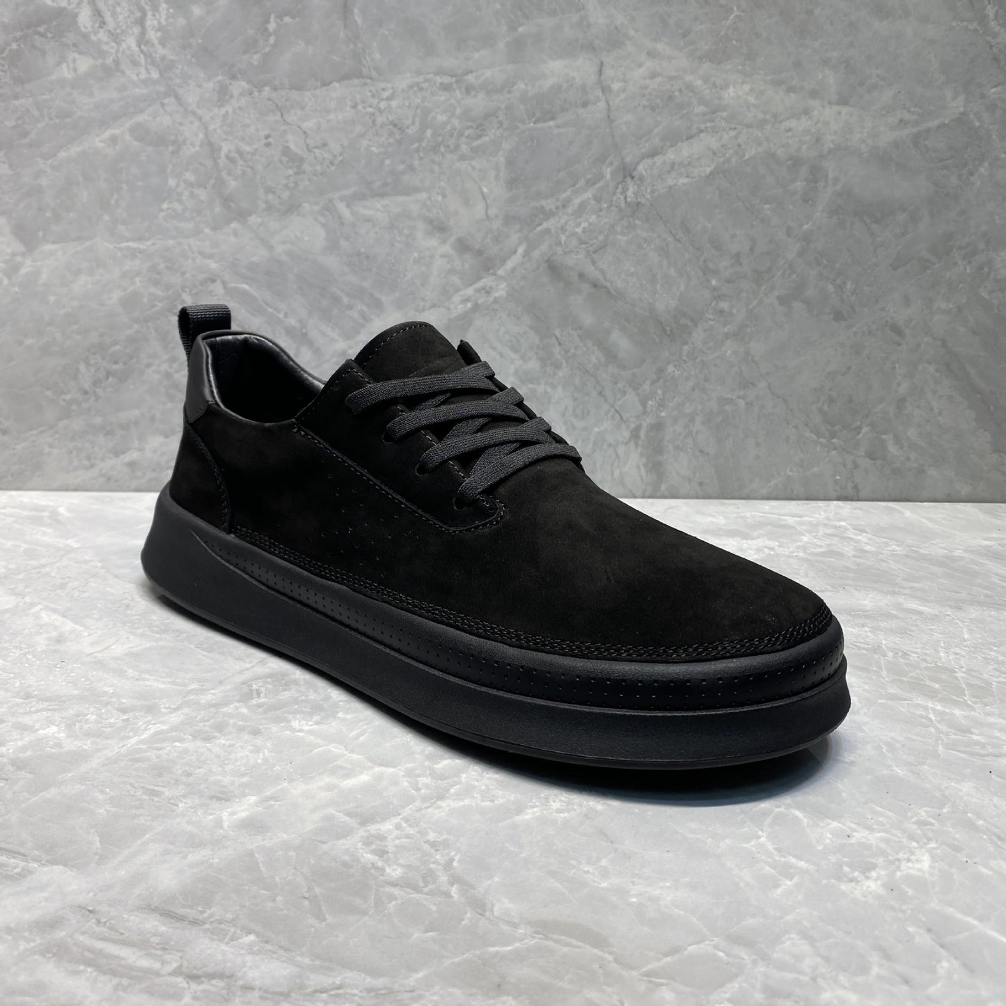Men's Black Autumn Youth Less Thick Bottom Men's Shoes