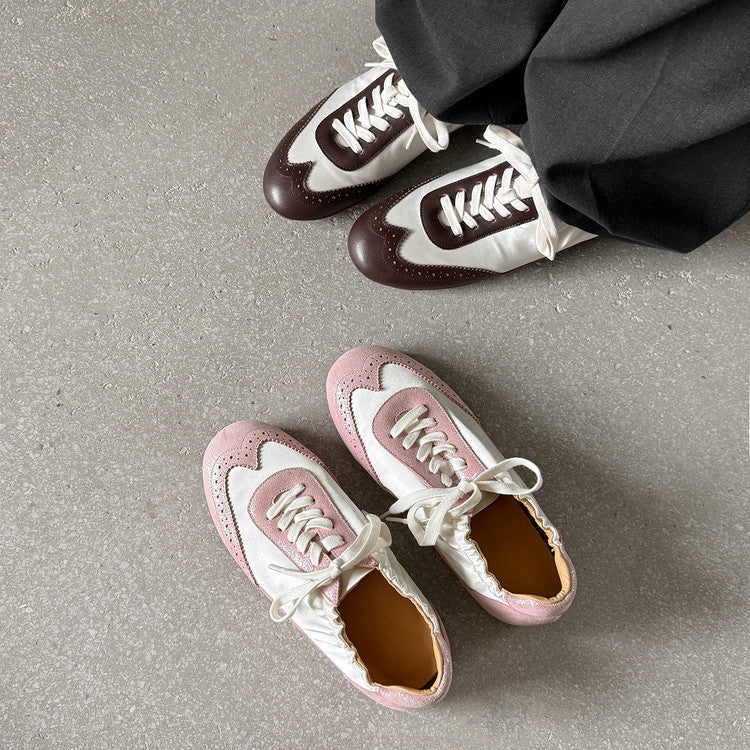 Women's Soft Bottom Training Lace Color Block Women's Casual Shoes