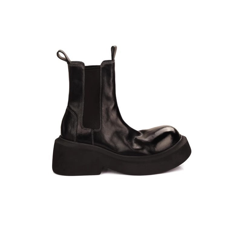 Platform Chelsea Middle British Smoke Pipe Boots