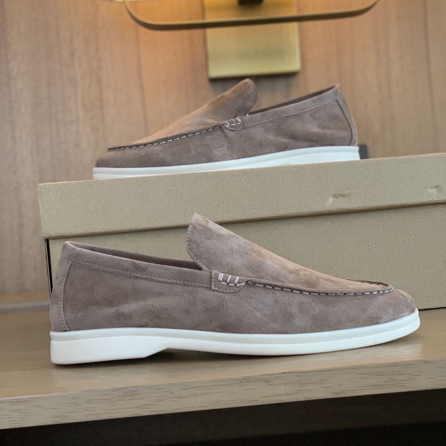 Women's & Men's Beef Tendon Soft Bottom Slip-on Suede Loafers
