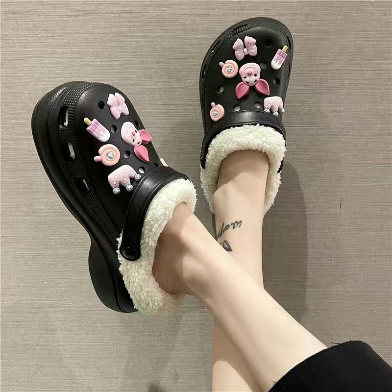 Women's Winter Fleece-lined Warm Cute Couple Cotton Home Women's Shoes