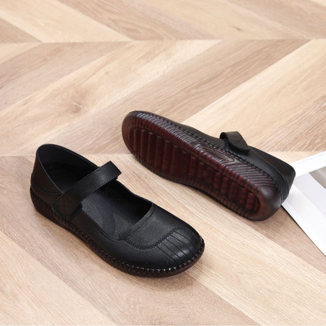 Women's Cowhide Spring Comfortable Mom Genuine Super Soft Tendon Bottom Easy Leather Shoes