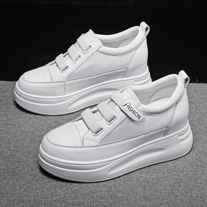 Women's White Campus Height Increasing Black Small Casual Shoes