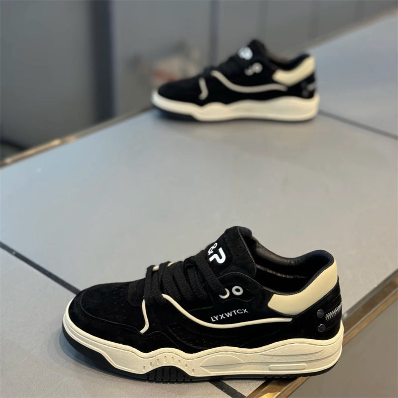 Men's Spring Comfortable Lace Up Board Soft Bottom Low Top Men's Casual Shoes