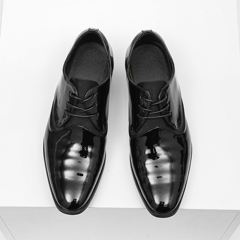 Men's Derby Business Round Toe Commuter Formal Wear Glossy Men's Shoes