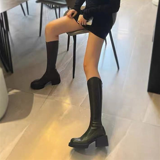 Chunky Long Brown Slimming Below The Boots