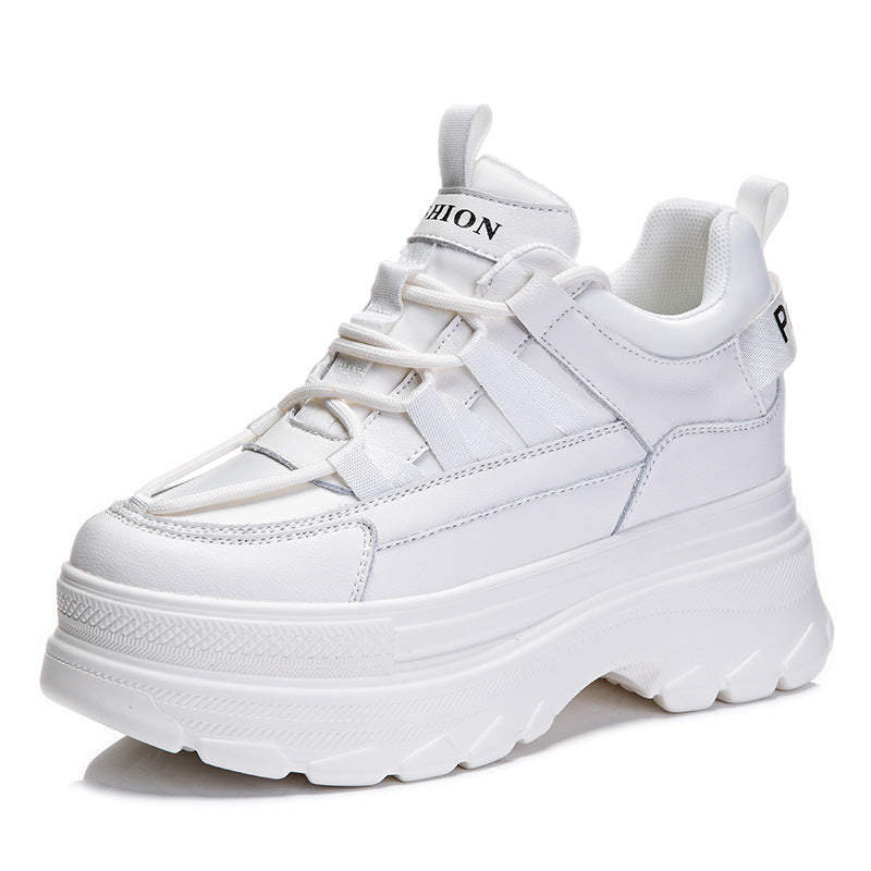 Women's Platform White Height Increasing Insole Leisure Board Trendy Women's Casual Shoes