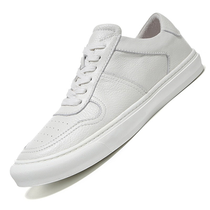 Men's Top Layer Cowhide White Sports Fashion Men's Board Shoes