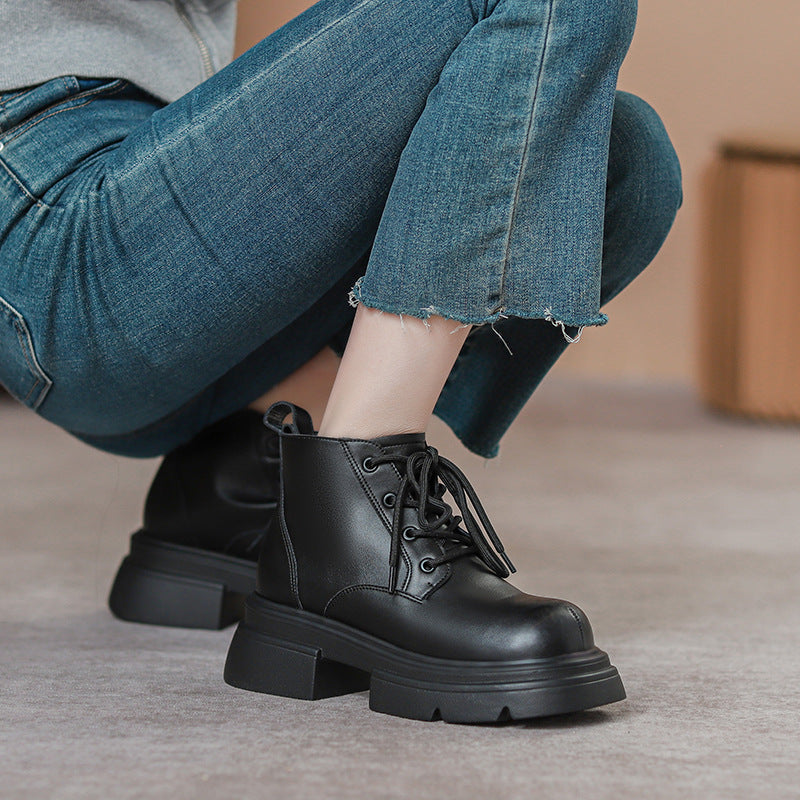 Women's Fried Street Platform Ankle Autumn British Style Retro Boots