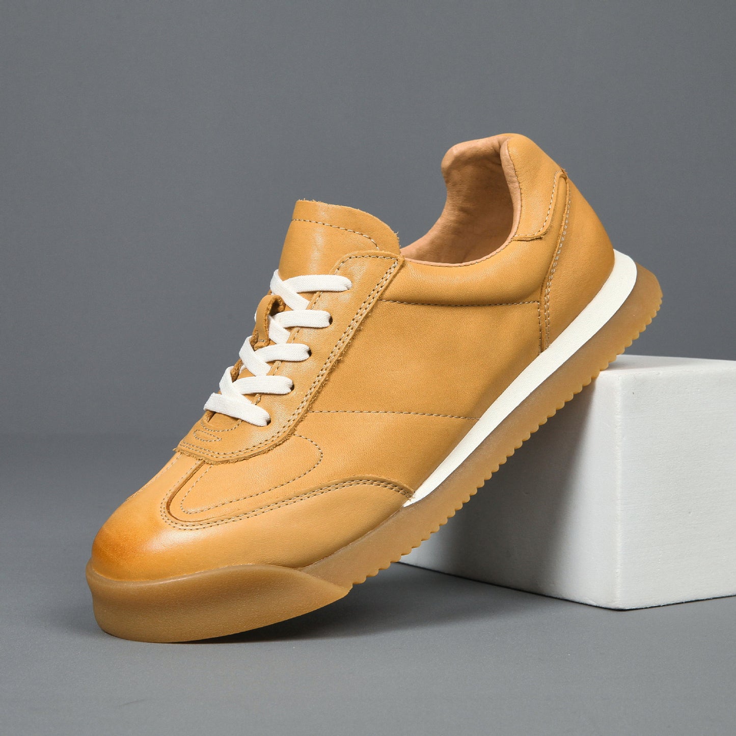 Men's Genuine German Training Breathable White Hollow Sneakers