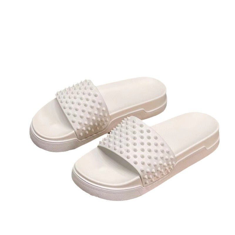 Women's & Men's Red Bottom Thick Simple Outdoor Comfortable Heels