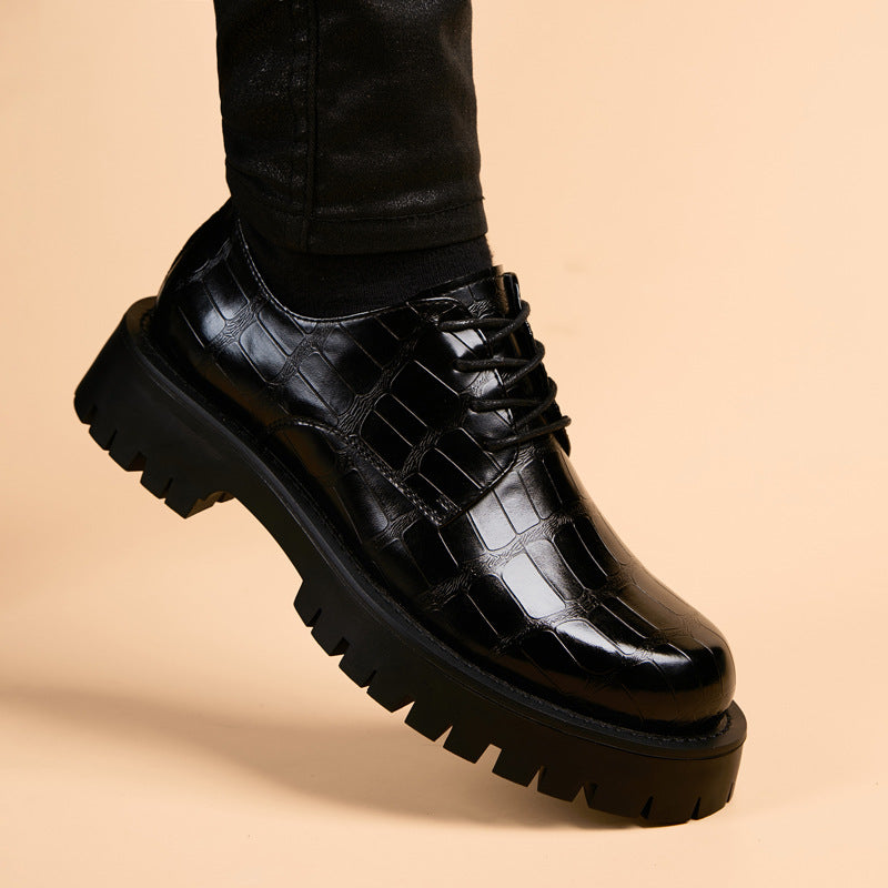 Men's Formal Wear Increased Hair Stylist Big Leather Shoes