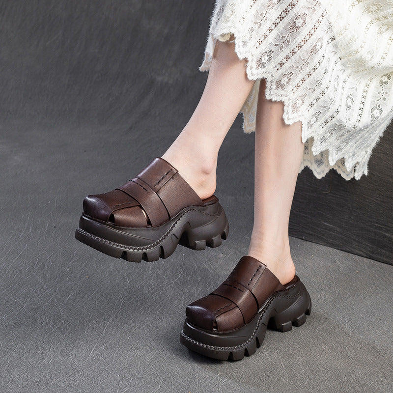 Women's Thick Bottom Increased Toe Cap Lazy Fashion Slippers