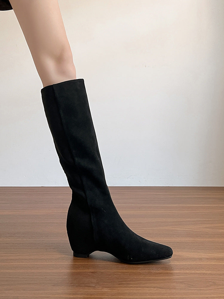 Women's Increasing Insole Black Plus Veet Skinny High Boots