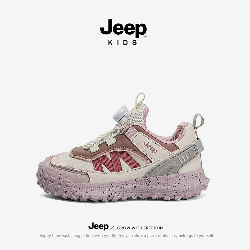 Charming Children's Jeep Button Hiking Running Sneakers