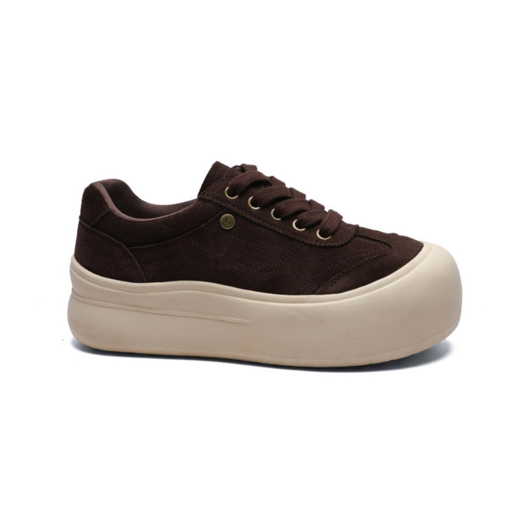 Women's Genuine Bread Platform Autumn Versatile Slip-on Ugly Cute Women's Shoes