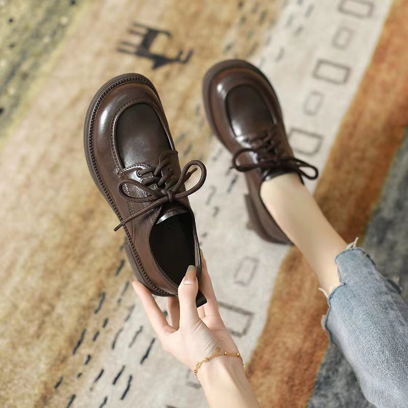 Women's Genuine Pumps Preppy Style Simple British Casual Shoes