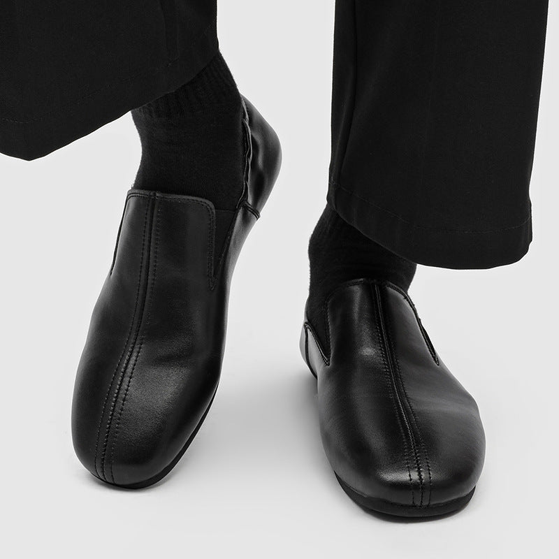 Men's Slip-on Commuter British Flat Toe Derby Loafers/doug Shoes
