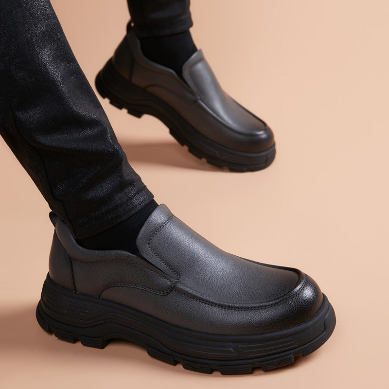 Men's Commuter Grip Pattern Formal British Fashion Men's Business Leather Shoes