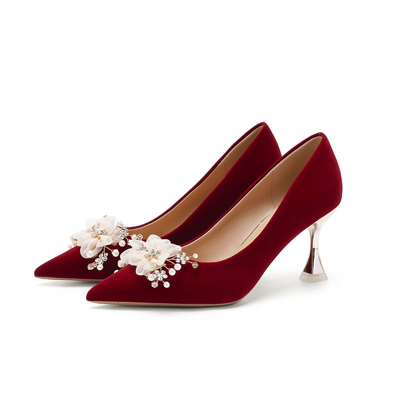 Women's Chinese Style Bridal Not Tired Feet Main Heels