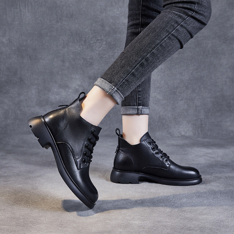 Women's Genuine England Style Dr. Martens V Cut Booties Women's Leather Boots