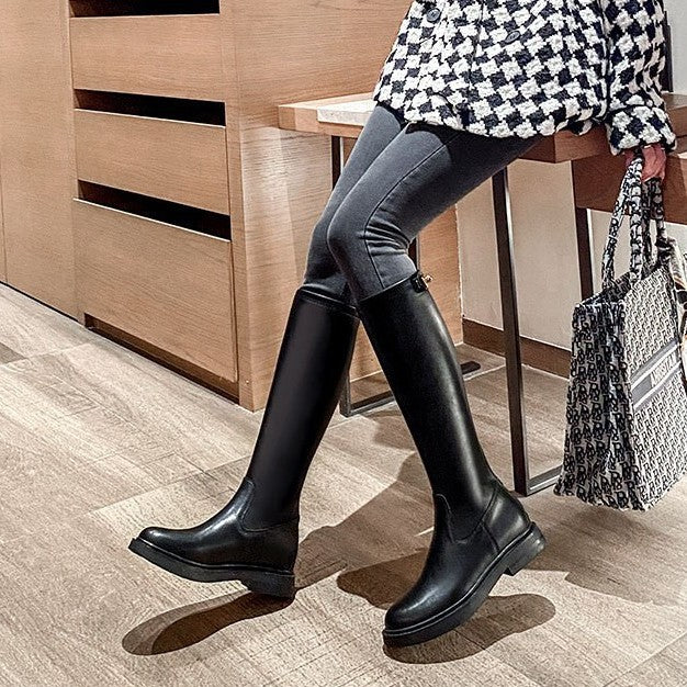 Women's Size Flat Bottom Tall Knight Small Women's Leather Boots