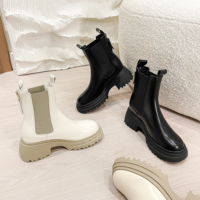 Thick Bottom Height Increasing Insole Chelsea Female Boots