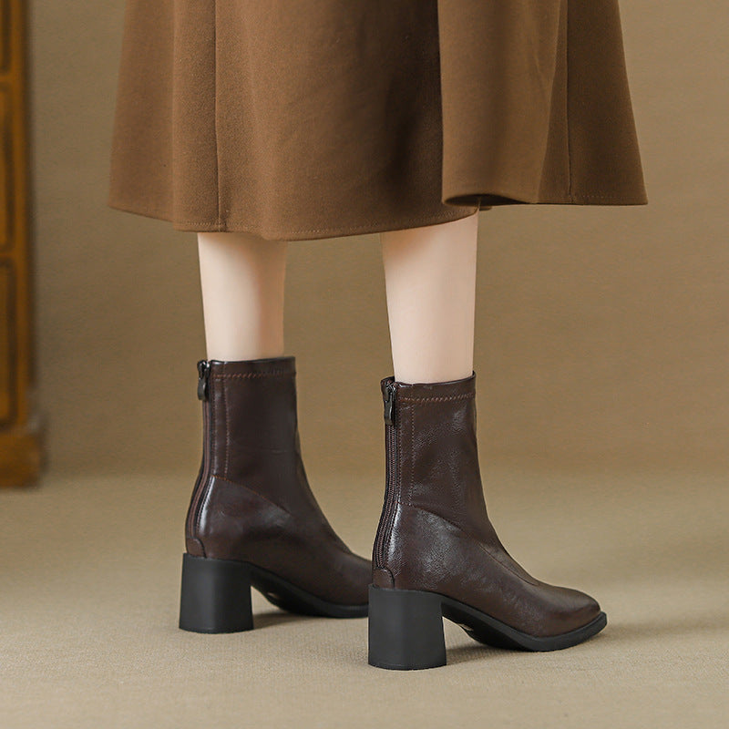 Women's High Autumn Black Plus Veet Martin Skinny Women's Leather Boots