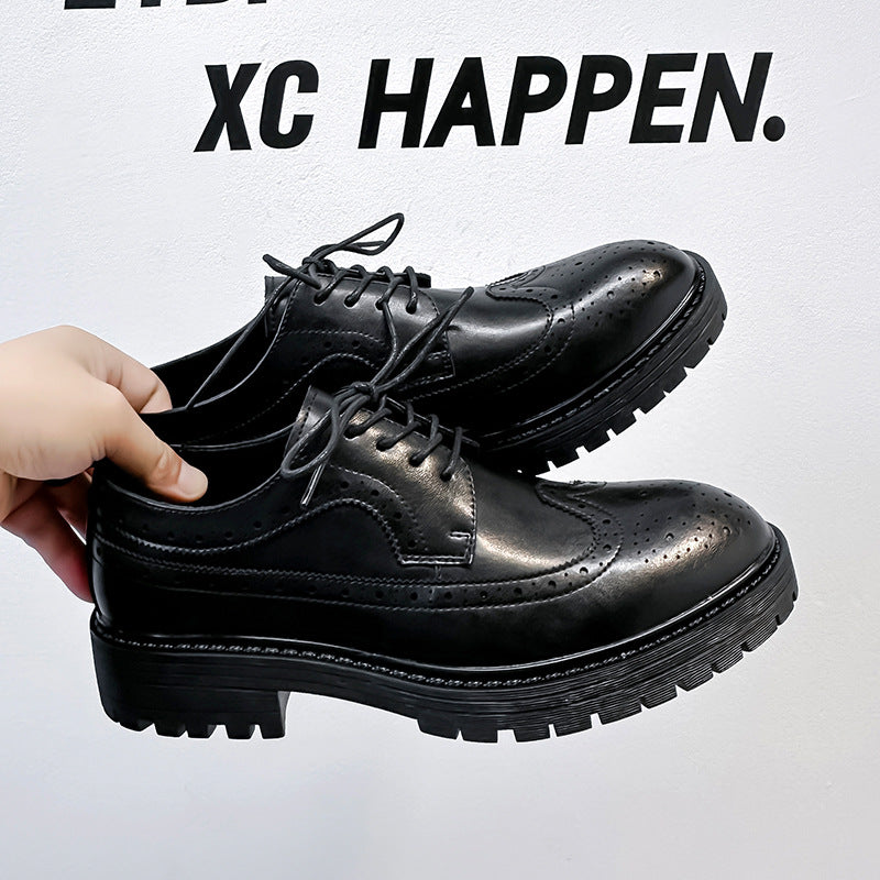 Versatile Men's Summer British Style Brogue Men's Business Leather Shoes