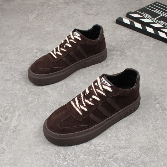 Men's Matte Fashionable Platform Fleece-lined Warm Three Sneakers