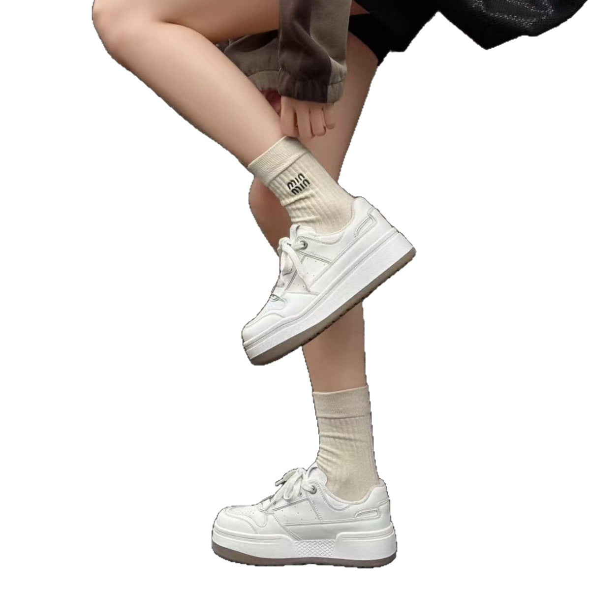 Women's Red Rhyme Distressed Genuine Thick Sole Height Increasing Sports Women's Casual Shoes