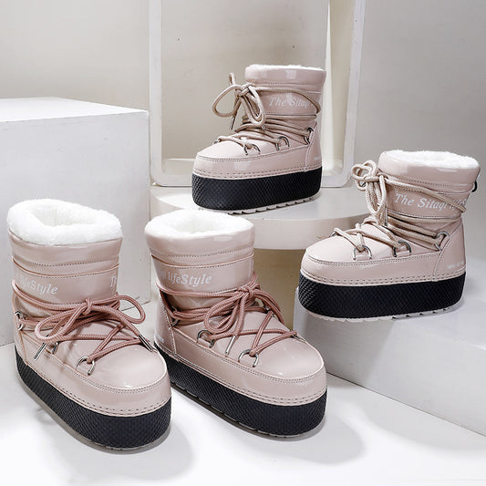 Feeling Satay Ski Warm Easy To Care Snow Boots