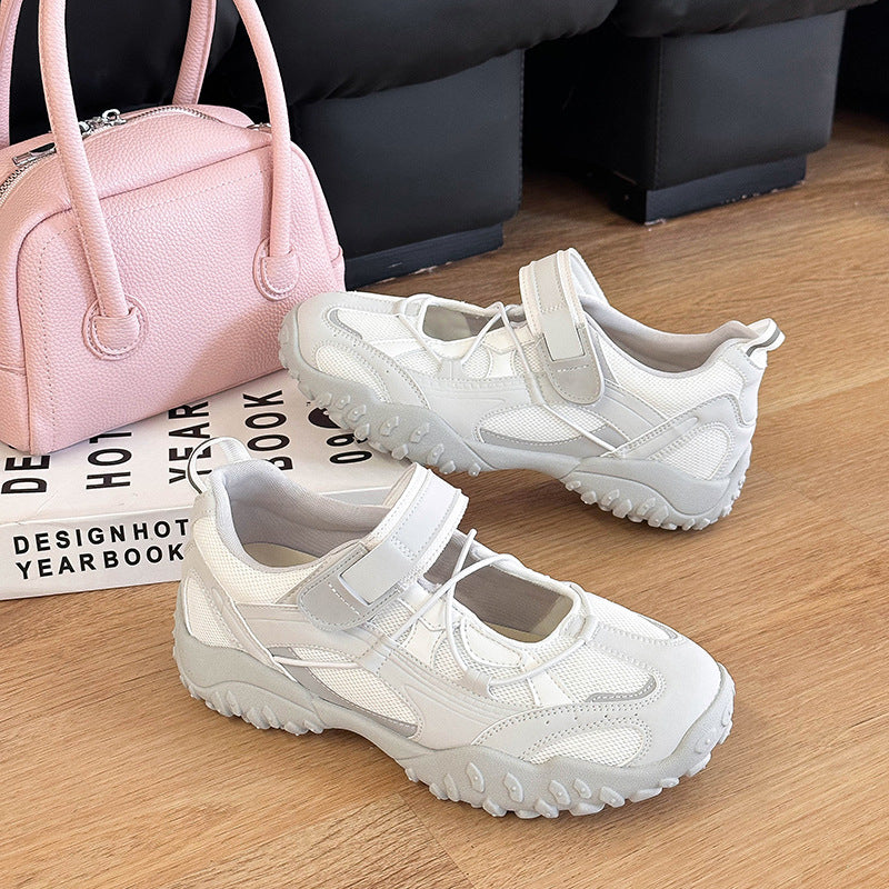 Women's Summer Velcro Mary Jane Breathable Sports With Hidden Ugly Women's Casual Shoes
