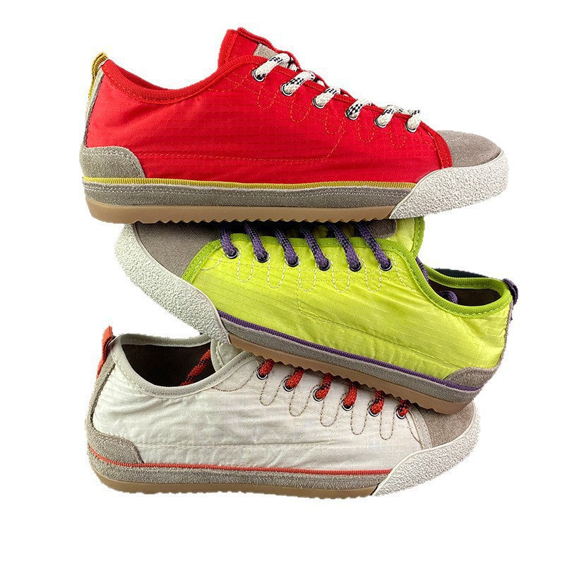 Women's Versatile Color Matching Cross Low-cut Fashion Round Toe Board Comfortable Women's Casual Shoes