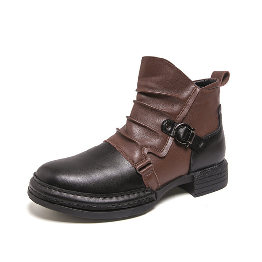 Men's Western American Cowboy Winter British Style Men's Business Leather Shoes