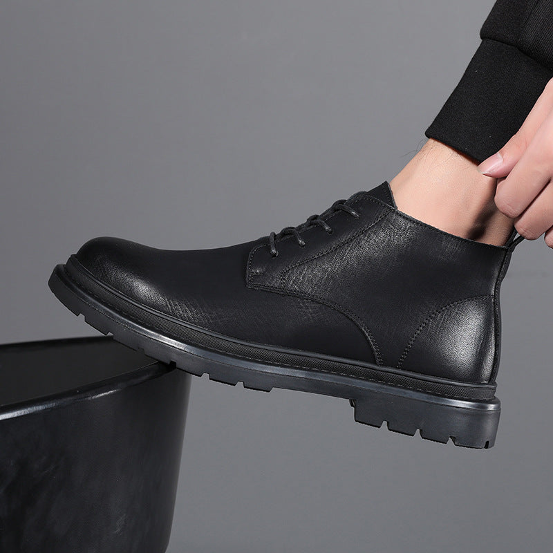 Men's Top British Style Winter Middle Help Boots