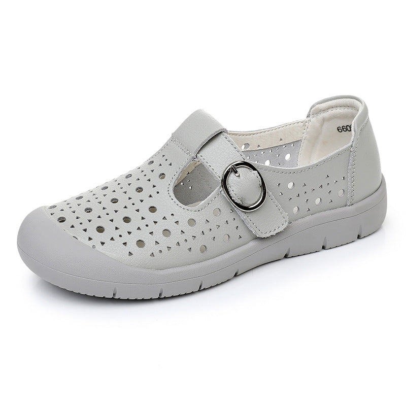 Women's Style Slip-on Cowhide Comfortable Soft Bottom Women's Shoes