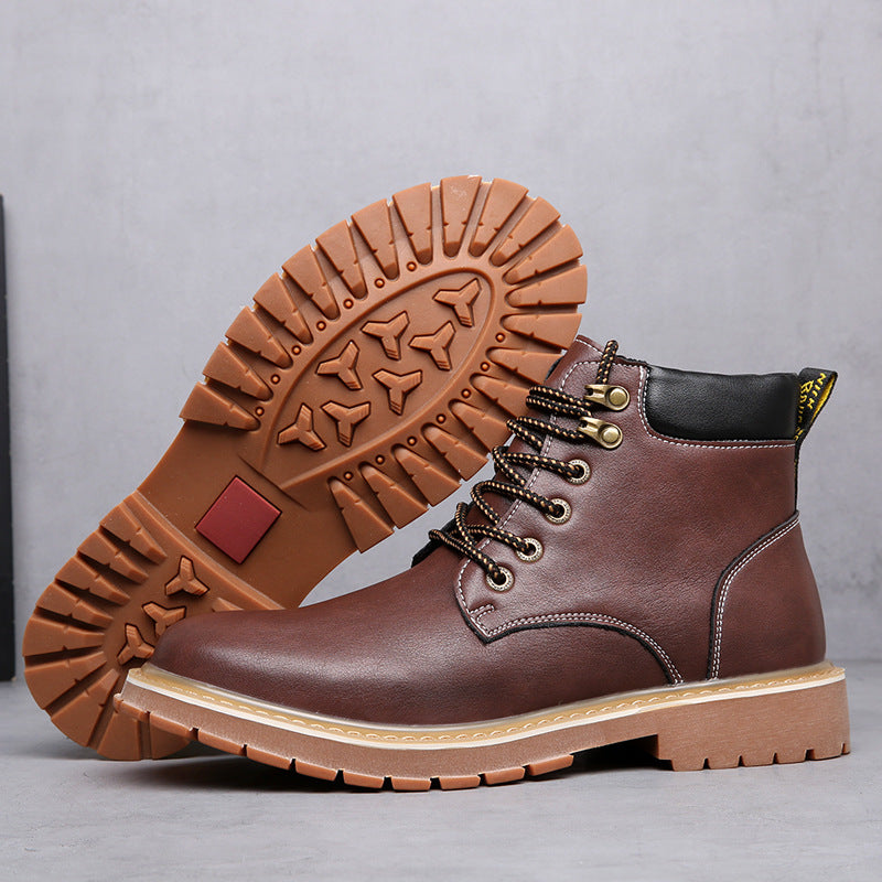 Men's Korean Trendy Worker Fleece-lined Warm Beef Boots