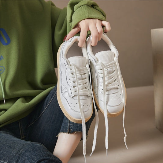 Women's Spring University Style Thick Bottom Fleece-lined Sports Sneakers