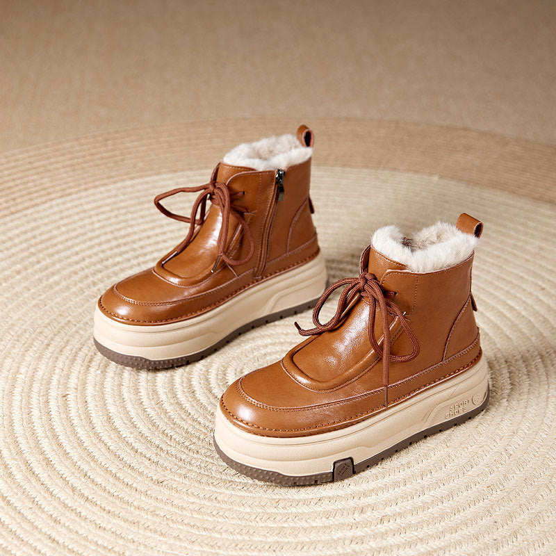 Women's Retro Platform Martin For With Veet Height Boots