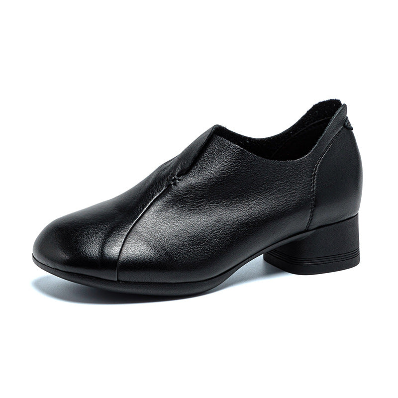 Women's Autumn Genuine Thick Soft Bottom Retro Style Washed First Layer Women's Fashion Shoes