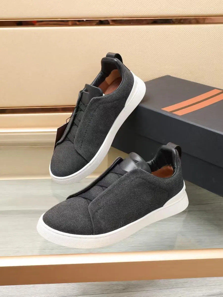 Women's & Men's Cover Flat Solid Color Suede High-cut Sneakers