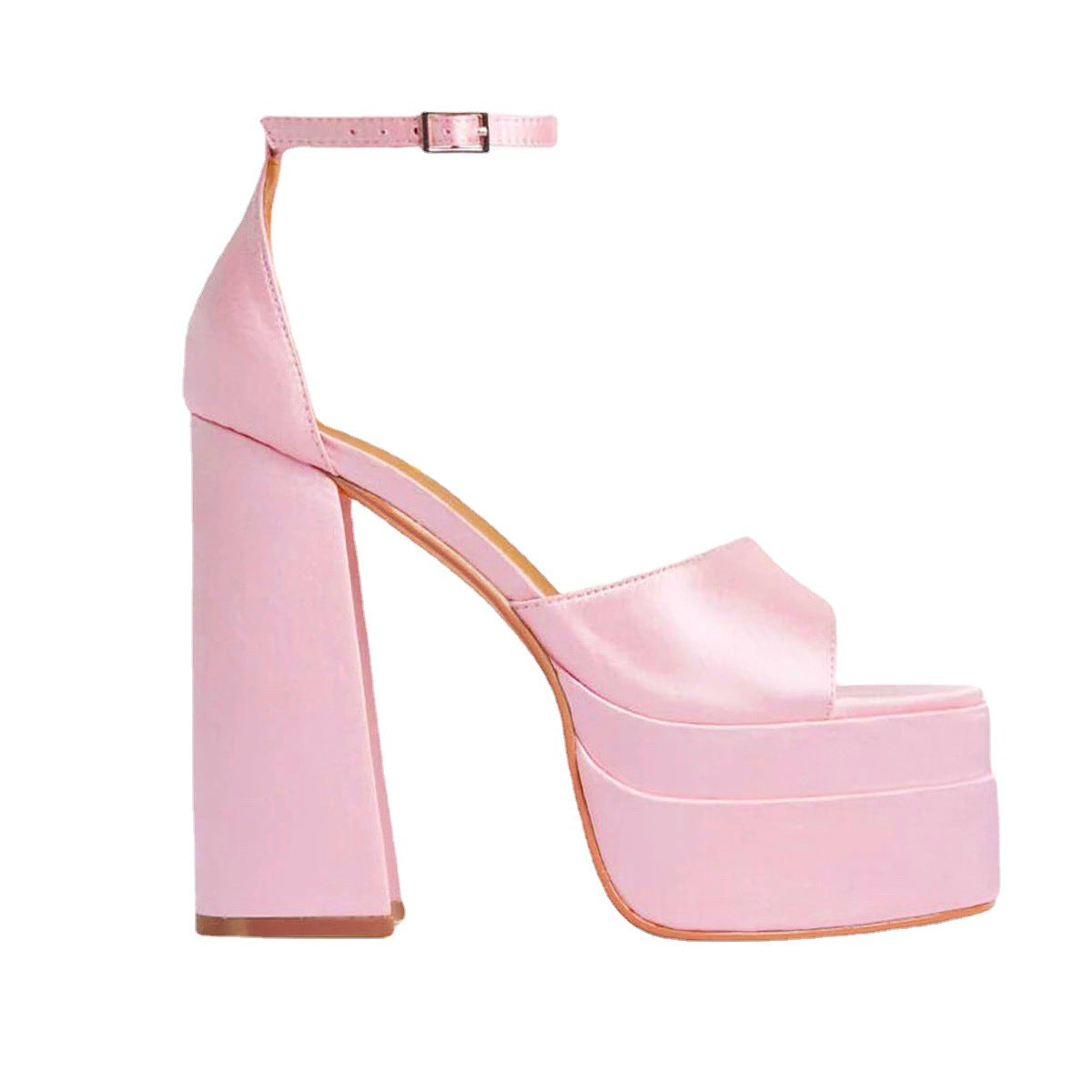 Women's Black Pink Green Fish Mouth Strap Women's Shoes