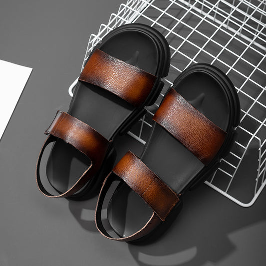 Men's Genuine Fashionable Summer Platform Beach Velcro For Sandals